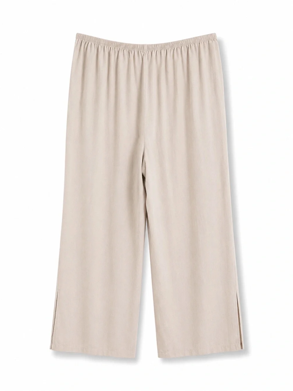 Caroline Rose Wide Leg Beige Pull On Slit Hem Resort Coastal Chic Pants 2X - Picture 3 of 5